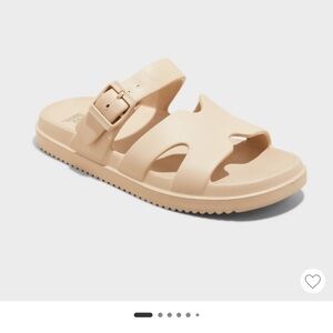 Wild Fable Black Footbed Sandals with Buckle Detail